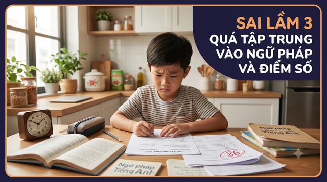 Sai lầm 3: Quá tập trung ngữ pháp điểm số